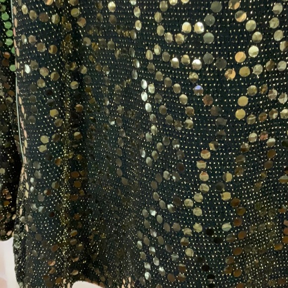 BLUE SAGE - *NWT* - 2-Piece gold sequin sleeveless top and jacket. Size L - Picture 6 of 9
